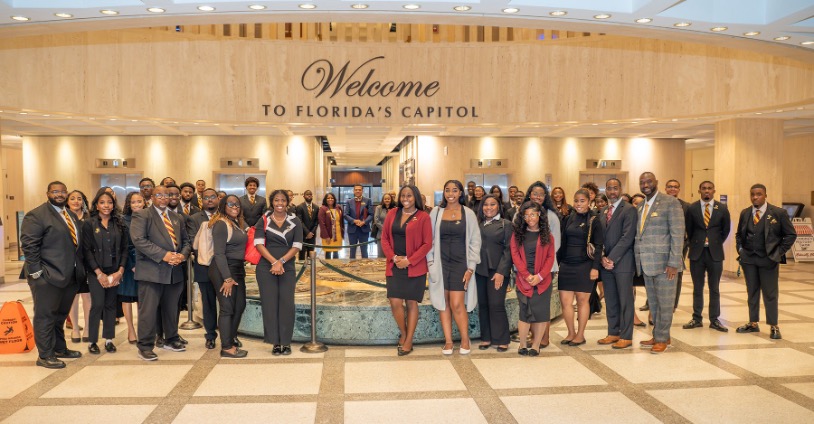 students and University leaders gather inside the Florida Capitol during Wildcat Day at the Capitol