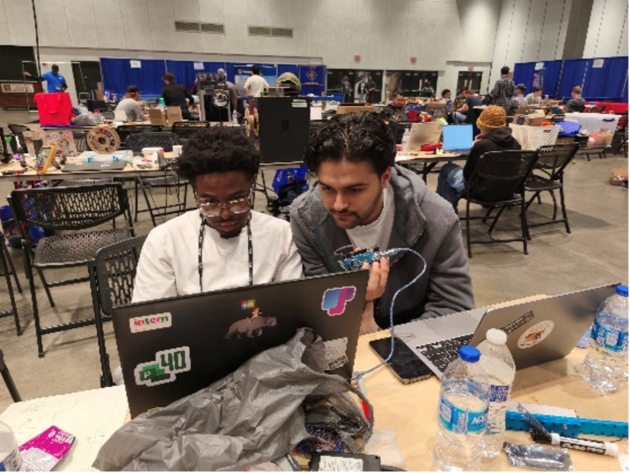 students-programming-robot