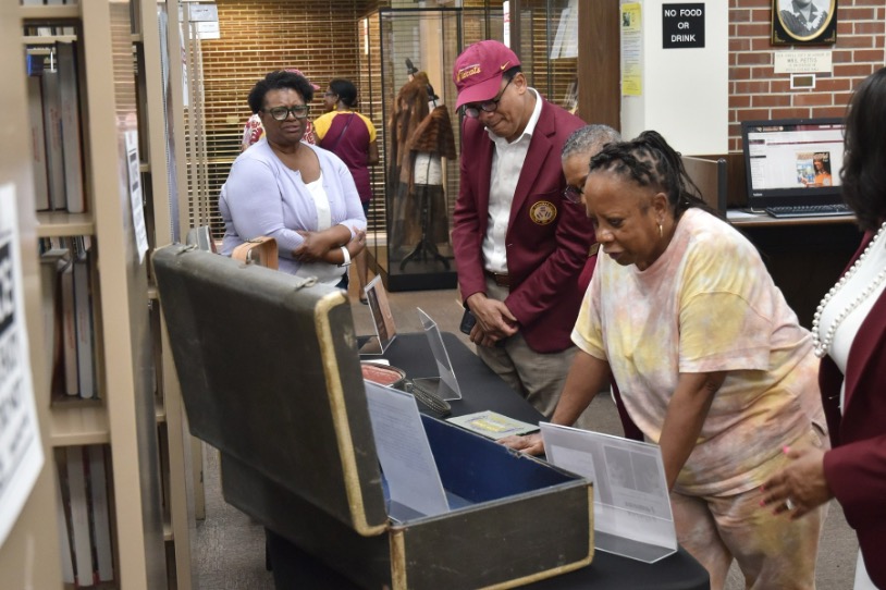 archival presentation in the Carl S. Swisher Library
